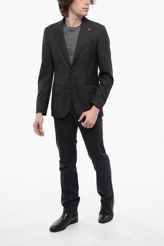 CC COLLECTION Giacca 3 Bottoni a Righe Due Spacchi Revers Classico