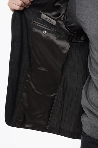 CC COLLECTION Giacca 3 Bottoni a Righe Due Spacchi Revers Classico