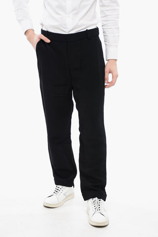 Pantaloni Cropped Fit in Viscosa con Risvolti