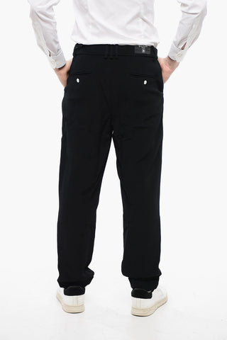 Pantaloni Cropped Fit in Viscosa con Risvolti