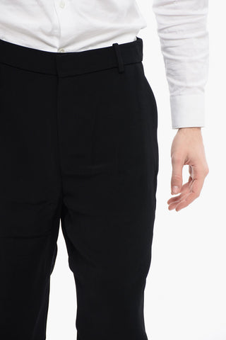 Pantaloni Cropped Fit in Viscosa con Risvolti