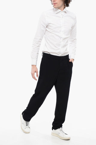 Pantaloni Cropped Fit in Viscosa con Risvolti