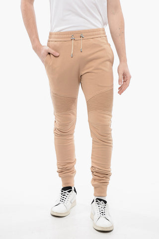 Brushed Cotton Biker Sweatpants with Cuffs