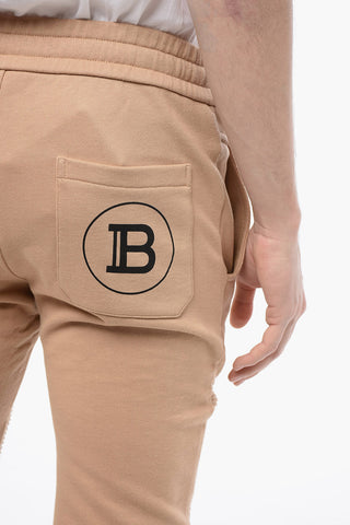 Brushed Cotton Biker Sweatpants with Cuffs