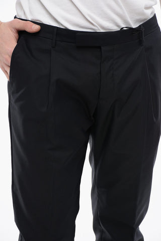 CC COLLECTION Cotton And Nylon Cuffed Hem Single Pleat Pants
