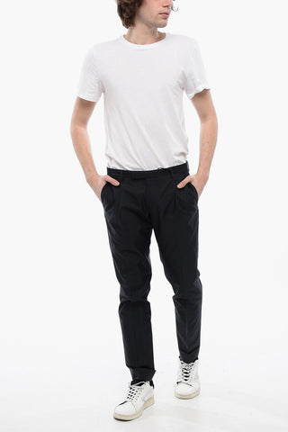 CC COLLECTION Cotton And Nylon Cuffed Hem Single Pleat Pants
