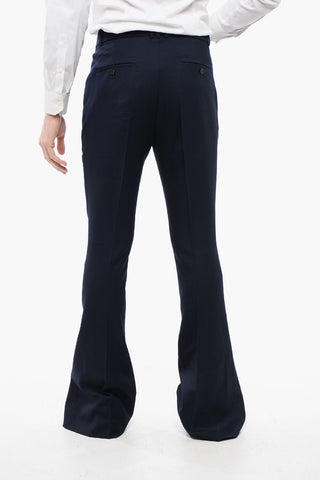 Twill Virgin Wool Flared Fit Pants