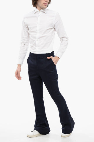 Twill Virgin Wool Flared Fit Pants