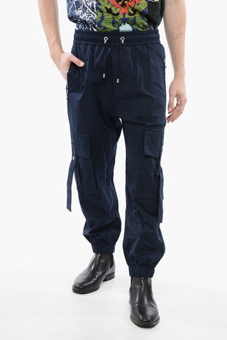 Cotton Cargo Pants with Drawstringed Waist