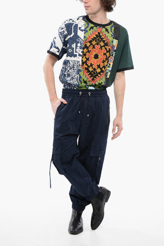 Cotton Cargo Pants with Drawstringed Waist