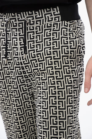 Joggers in Doppio Jersey con Motivo Monogram