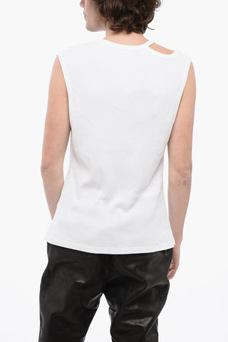 Ribbed Cotton Tank Top with Cut-out
