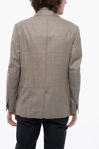Blazer a Quadri con Chest-Piece Removibile