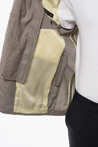 Blazer a Quadri con Chest-Piece Removibile
