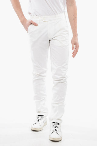 ID Pantaloni a Gamba Dritta in Cotone Stretch a Vita Regolare