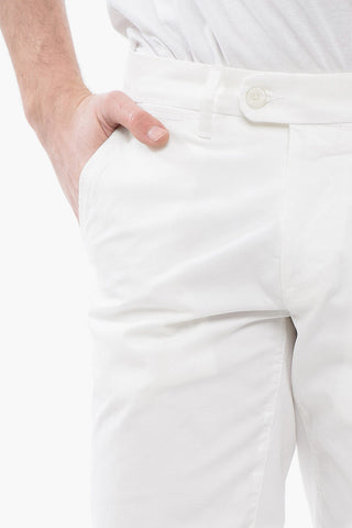 ID Pantaloni a Gamba Dritta in Cotone Stretch a Vita Regolare
