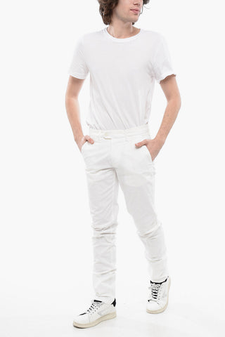 ID Pantaloni a Gamba Dritta in Cotone Stretch a Vita Regolare