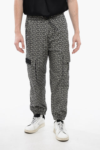 Monogram Nylon Cargo Sweatpants with Cuffs