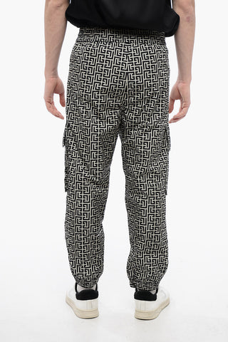 Monogram Nylon Cargo Sweatpants with Cuffs