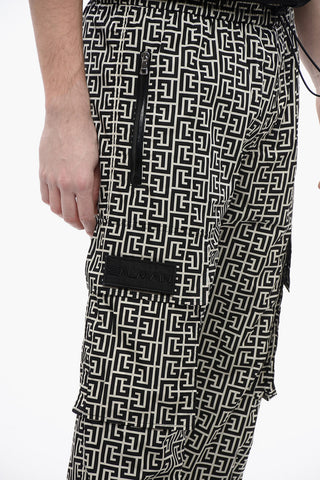 Monogram Nylon Cargo Sweatpants with Cuffs