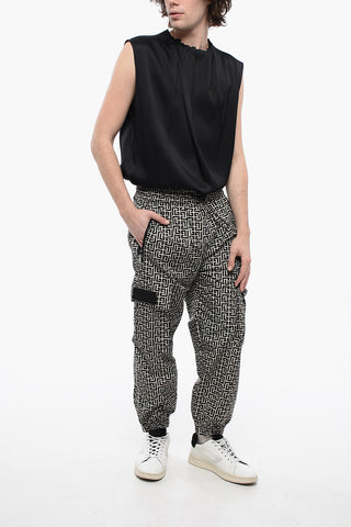 Monogram Nylon Cargo Sweatpants with Cuffs