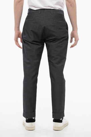 CC COLLECTION Pantaloni in Misto Cotone con Risvolti