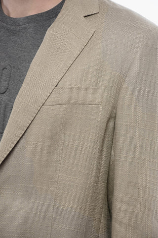 ID Blazer Sfoderato in Misto Lino con Tasche a Toppa