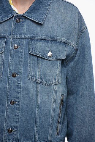 BALMAIN X POKEMON Denim Jacket with Logoed Buttons