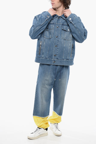 BALMAIN X POKEMON Denim Jacket with Logoed Buttons
