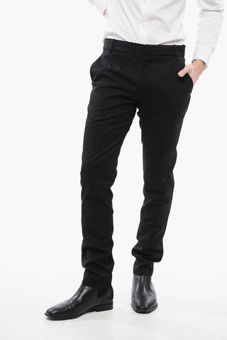 4-Pocketed Wool Pants with Belt Loops