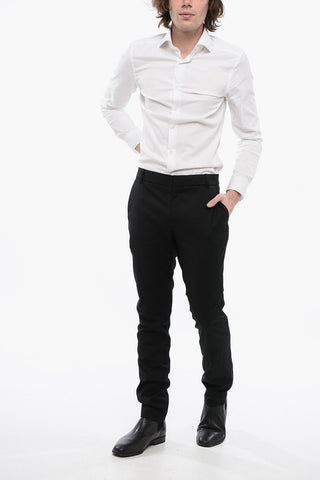 4-Pocketed Wool Pants with Belt Loops