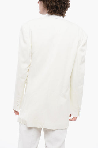 Viscose Wrap Blazer with Monogram Jacquard Details