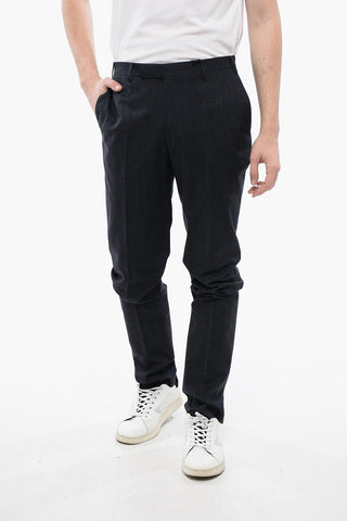CC COLLECTION Pantaloni in Cotone Stretch a Tinta Unita