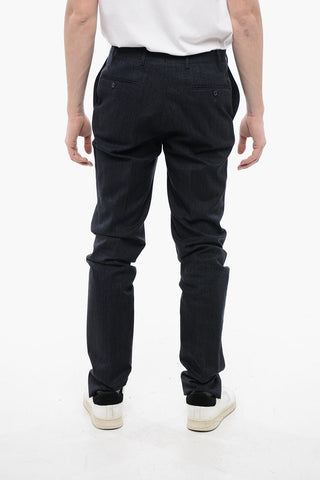 CC COLLECTION Pantaloni in Cotone Stretch a Tinta Unita
