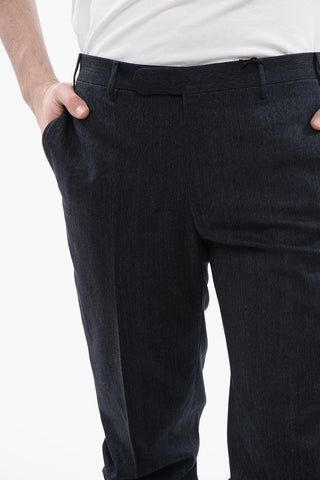 CC COLLECTION Pantaloni in Cotone Stretch a Tinta Unita