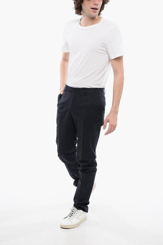 CC COLLECTION Pantaloni in Cotone Stretch a Tinta Unita