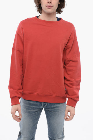 Brushed Cotton Oversized Sweatshirt with Printed Logo