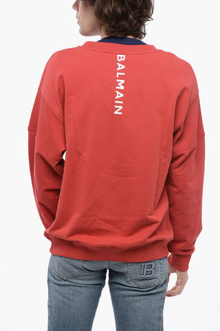 Brushed Cotton Oversized Sweatshirt with Printed Logo
