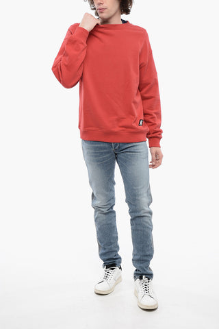 Brushed Cotton Oversized Sweatshirt with Printed Logo