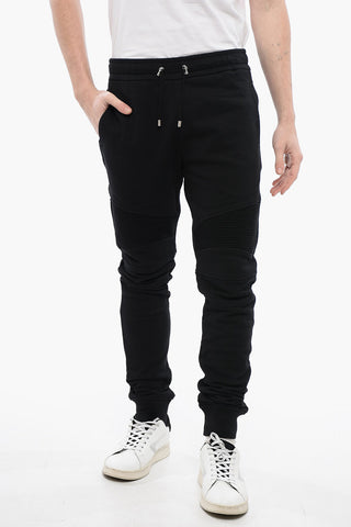 Cotton Biker Sweatpants with Lamè Print