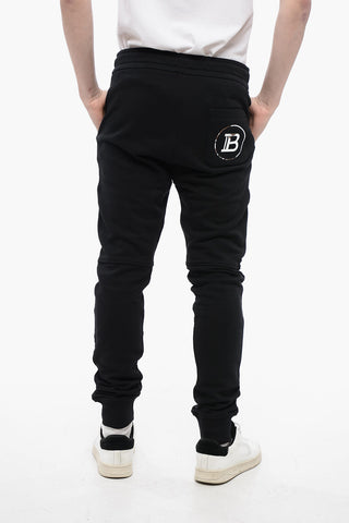 Cotton Biker Sweatpants with Lamè Print