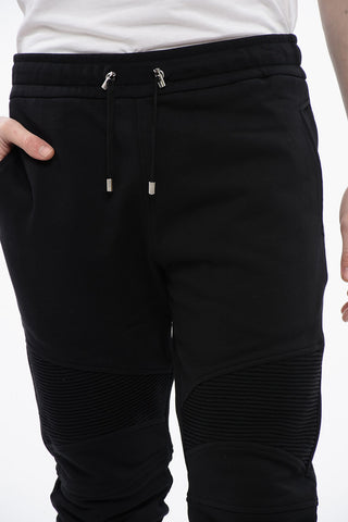 Cotton Biker Sweatpants with Lamè Print