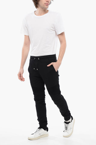 Cotton Biker Sweatpants with Lamè Print