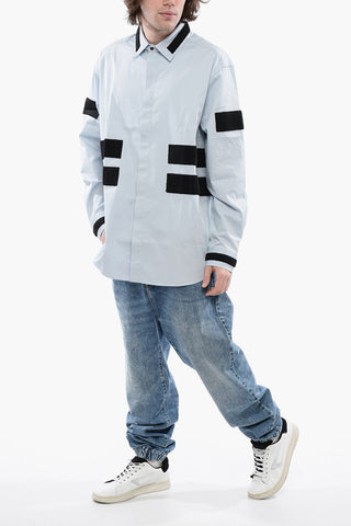 Twill Cotton Shirt with Velcro Patches