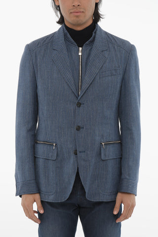 ID Blazer Multitasca in Misto Lana con Gilet Removibile