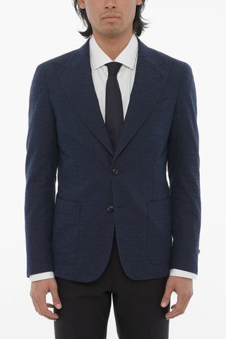 CC COLLECTION Jacquard Cotton REWARD Blazer with Peak Lapel