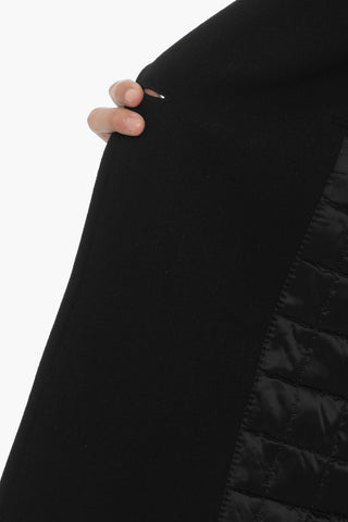 Peacoat in Lana a Tinta Unita con Gancetti in Metallo Logati