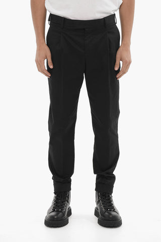 Single-Pleat Stretch Cotton Rebel Fit Pants