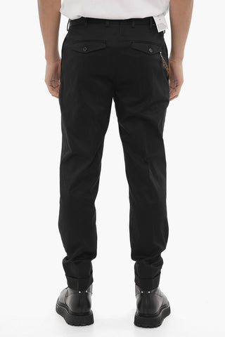 Single-Pleat Stretch Cotton Rebel Fit Pants