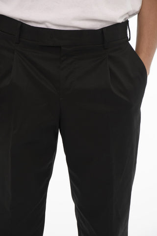 Single-Pleat Stretch Cotton Rebel Fit Pants
